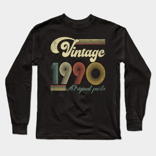 Retro Vintage 1990 34th Birthday Gift Men Women 34 Years Old Long Sleeve T-Shirt